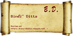 Binó Ditta névjegykártya